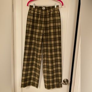Sunday best Aritzia brown plaid trouser pants Small